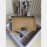 Buy top High Quality bag CC V Le Boy Handbag caviar leather 25cm