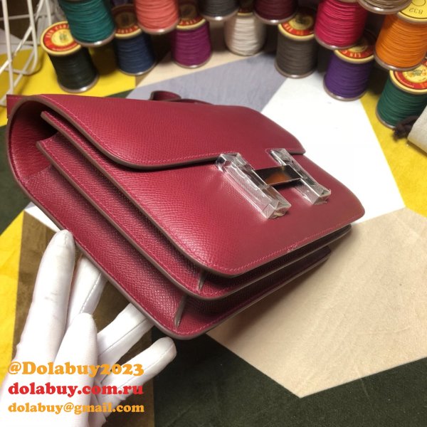 Hermes Constance Bag 23cm Epsom Leather Burgundy 7 Star