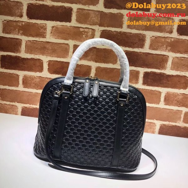 7 Star Gucci Copy Leather Convertible Micro GG Dome 449663 Bag