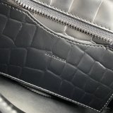 High Quality bag Balenciaga cuag black crocodile bag