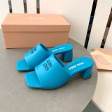 Miu Miu Fashion Bread Slippers Heel Sandals Shoes