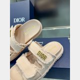 High Quality dior Fringed Cotton Canvas Dioract Slide Fake