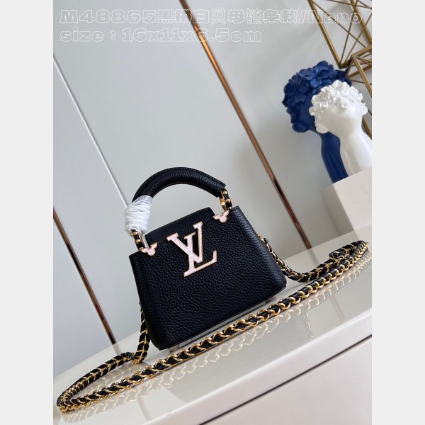 Buy Outlet Perfects Louis Vuitton Capucines M48865 Black Bag