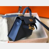 Hermes Blue Mini Kelly Cheap Handbag Epsom leather