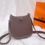 Hermes Mini Evelyne Handbags Copy Coffee