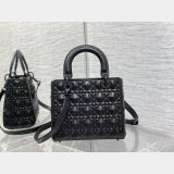 Christian Lady Dior 24cm AAA+ 1:1 Mirror Top Quality Black Bag