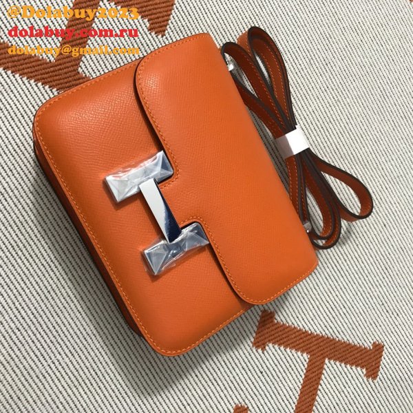 Hermes Constance Bag 18cm Epsom Leather Orange Luxury