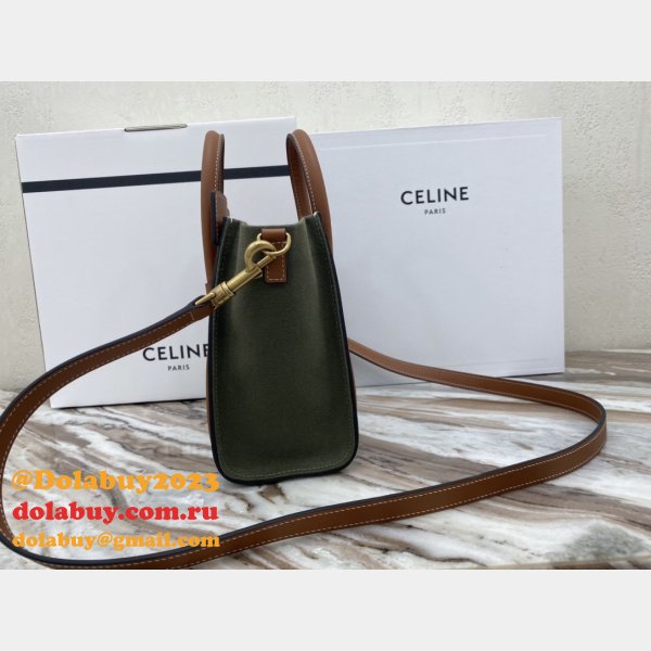 Designer Duplicate Celine Brown/Green Luggage Bags For Sale