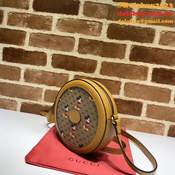 Best Beige Disney x Gucci round shoulder 603938 Copy bag