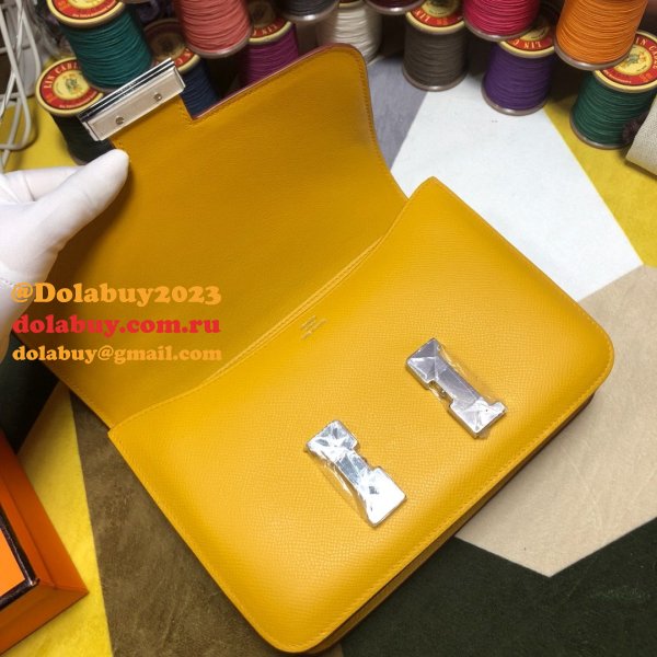 Hermes Constance Bag 23cm Epsom Leather Yellow Top Quality