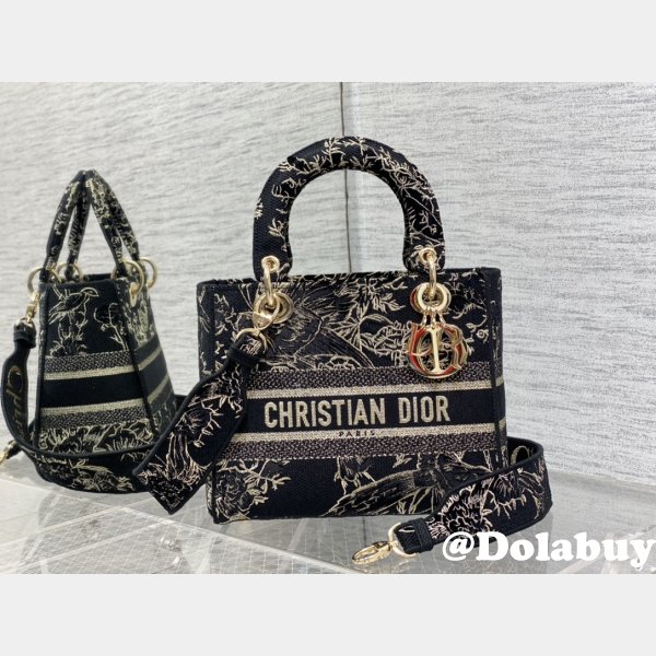 Perfect 1:1 Christian Dior 7 Stars Lady Best 24CM Black Bag