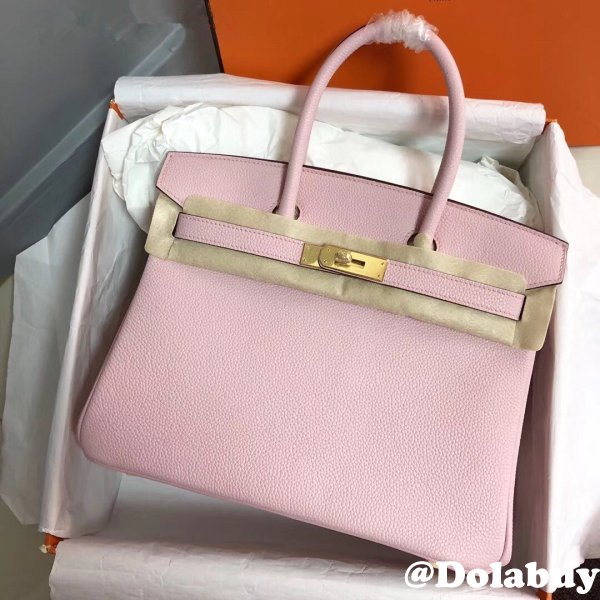 Hermes Birkin 35cm Togo leather Handbags Pink Cheap