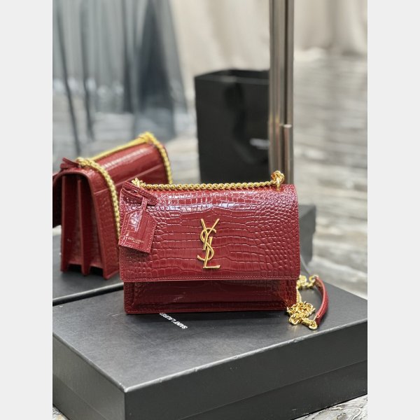 Copy YSL SUNSET BAG 22CM 422906 CROCO