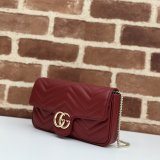 Gucci 1:1 Mirror GG Marmont Mini Crossbody Luxury 751526 Red Bag