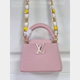 Pink White M48865 Flower Chain Knockoff The Capucines Perfect LV Bag