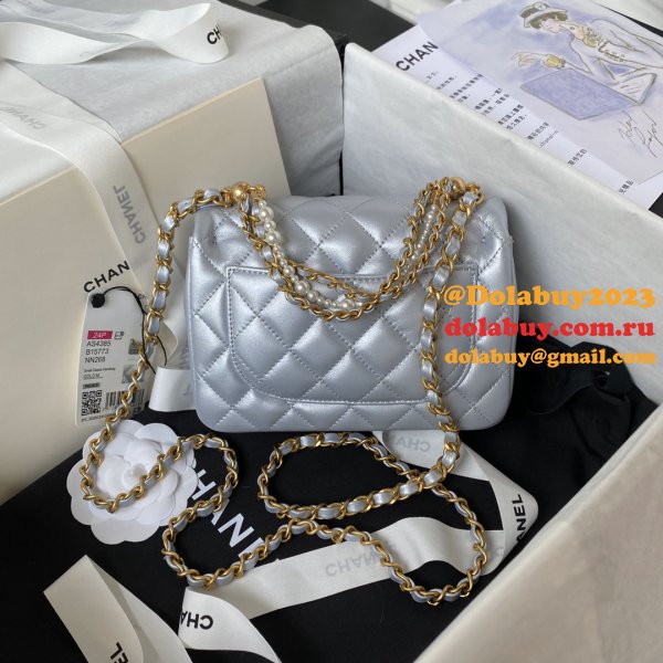 Top Quality CC MINI AS4385 pearl chain BAG 2024