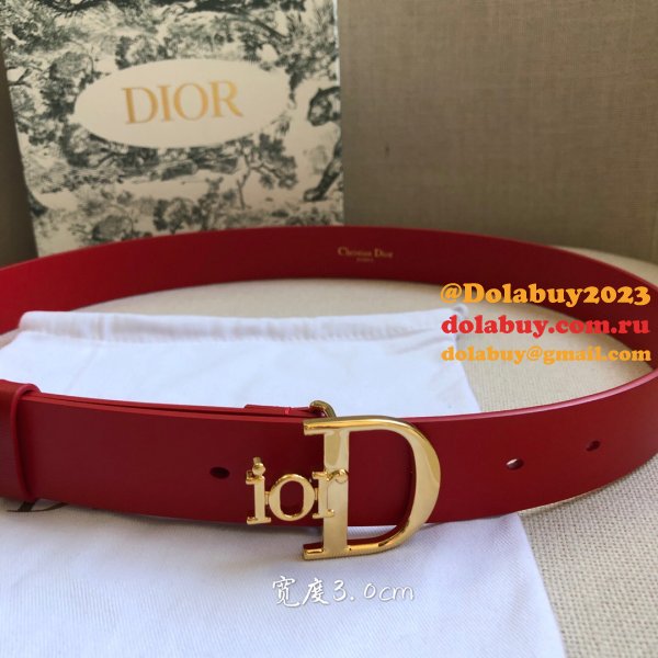 High Quality Christian Dior AAA Belts red/black/brown 30mm 1:1 Mirror