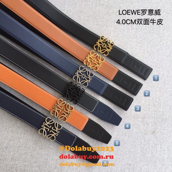 Loewe Designer High Quality bag Top 4.0CM Width Double-Sided Cowhide Belt