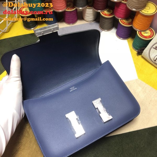 Hermes Constance Bag 23cm Epsom Leather dark blue Duplicate