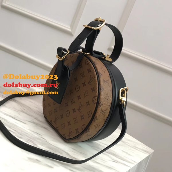 Fake M43510 Louis Vuitton Petite Boite Chapeau Monogram Black/Brown