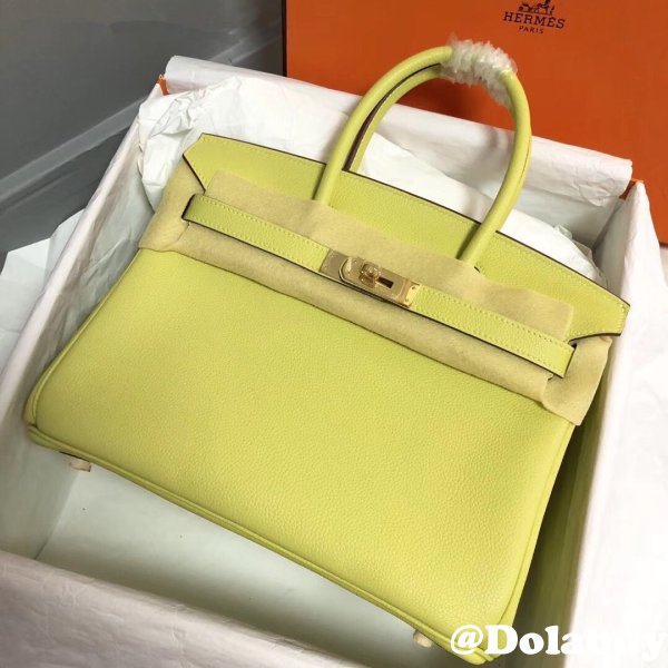 Hermes Birkin 35cm Togo leather Handbags Yellow Top Quality