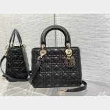 Perfect Quality Knockoff Lady Dior 24cm  Black Handbag