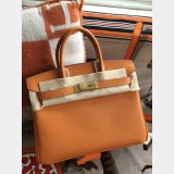 Hermes Birkin Epsom leather Handbags Orange Golden 7 Star