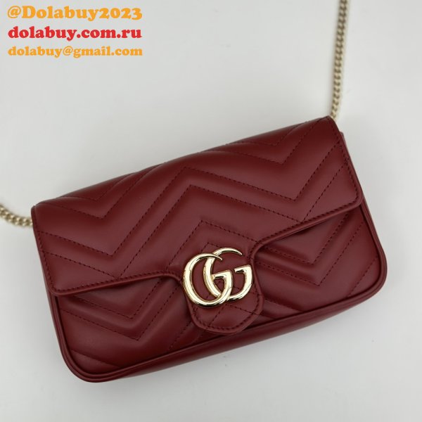 Gucci 1:1 Mirror GG Marmont Mini Crossbody Luxury 751526 Red Bag