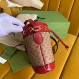 High Quality 647801 Doraemon x Gucci mini bucket red leather bag Luxury