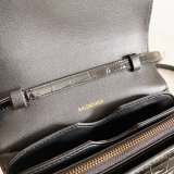 Replica balenciaga shoulder black crocodile embossed box bag