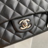 CC Designer 25.5CM Classic Flap Bag Caviar Leather Black A01112