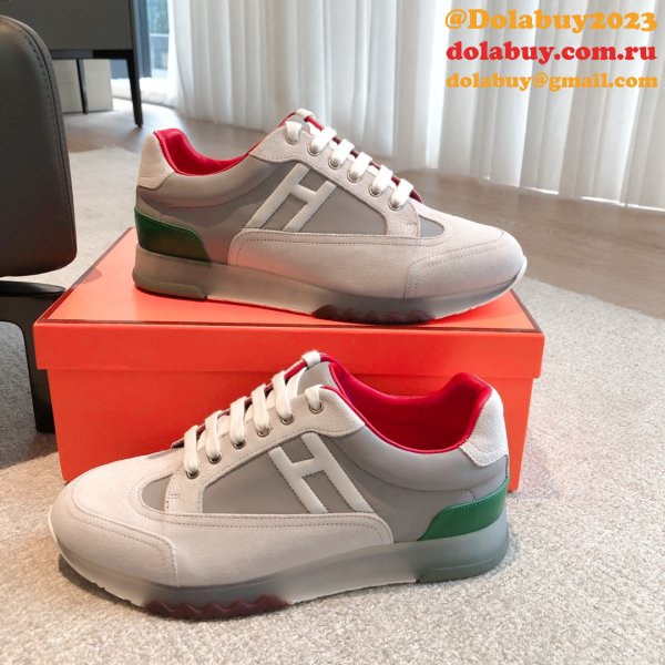 Wholesale Sneakers Leer Wit Hermes 1:1 Mirror Shoes