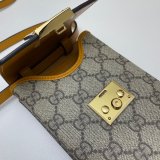 Wholesale Best Gucci 658229 Padlock mini bag in beige and ebony GG Supreme