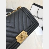 Buy top High Quality bag CC V Le Boy Handbag caviar leather 25cm