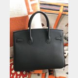 Hermes Birkin Epsom leather Handbags Black Golden Cheap