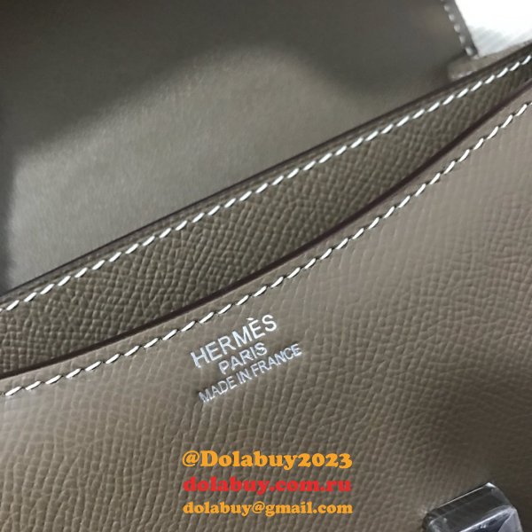 Hermes Constance Bag 18cm Epsom Leather Dark grey Designer