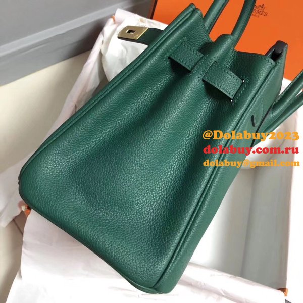 Hermes Birkin 35cm Togo leather Handbags Green High Quality bag