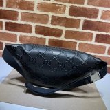 Gucci Cheap 645093 GG Embossed Belt Black/White Designer Bag