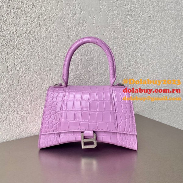 Duplicate Balenciaga Online Store Crocodile Pattern Hourglass 19/23cm Bag