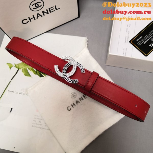 Top Quality Wholesale CC Double C Belt Red Width 3.0cm 1135