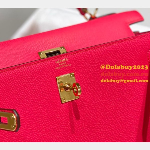 High Quality Fake Hermes Epsom Kelly 19/25/28CM Red Bag For Sale