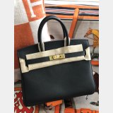 Hermes Birkin Epsom leather Handbags Black Golden Cheap