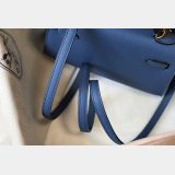 Hermes Blue Mini Kelly Cheap Handbag Epsom leather