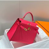 High Quality Fake Hermes Epsom Kelly 19/25/28CM Red Bag For Sale