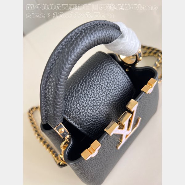 Buy Outlet Perfects Louis Vuitton Capucines M48865 Black Bag