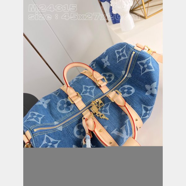 Inspired AAA M24315 Keepall Bandoulière 45 Blue 7 Star Louis Vuitton Fake Bag