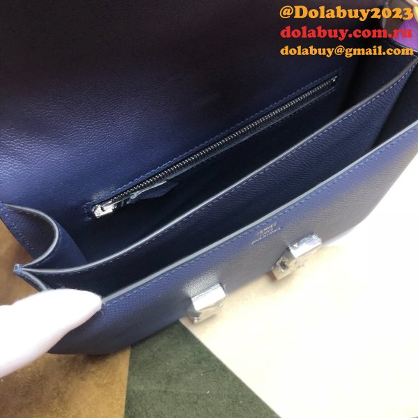 Hermes Constance Bag 23cm Epsom Leather dark blue Duplicate