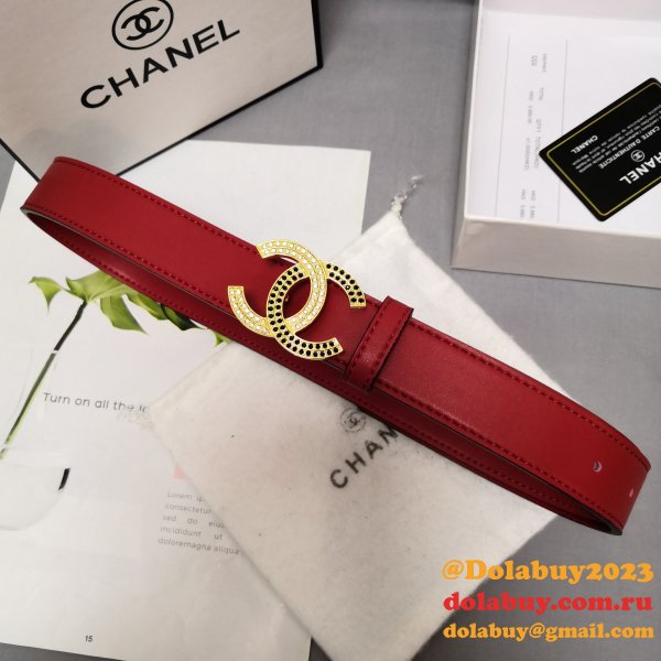 Top Quality Wholesale CC Double C Belt Red Width 3.0cm 1135