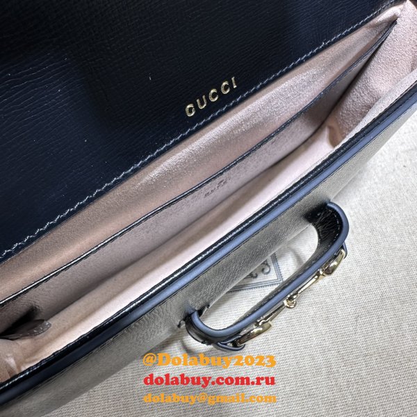 High Quality 752002 Horsebit Black 1955 Designer Gucci Designer Bag