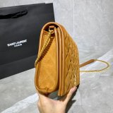 Saint Laurent Becky Small Brown Monogram 7 Star Quilted Shoulder